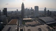Archiv Foto Webcam Blick von Frankfurter Messe auf die Skyline 07:00