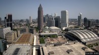 Archiv Foto Webcam Blick von Frankfurter Messe auf die Skyline 13:00