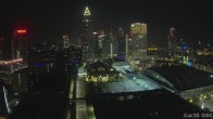 Archiv Foto Webcam Blick von Frankfurter Messe auf die Skyline 23:00