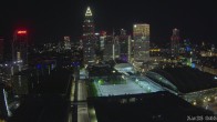 Archiv Foto Webcam Blick von Frankfurter Messe auf die Skyline 23:00