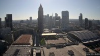Archiv Foto Webcam Blick von Frankfurter Messe auf die Skyline 07:00