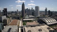 Archiv Foto Webcam Blick von Frankfurter Messe auf die Skyline 11:00