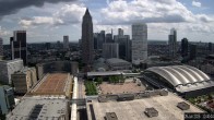 Archiv Foto Webcam Blick von Frankfurter Messe auf die Skyline 12:00