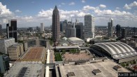 Archiv Foto Webcam Blick von Frankfurter Messe auf die Skyline 14:00
