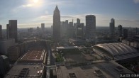 Archiv Foto Webcam Blick von Frankfurter Messe auf die Skyline 06:00