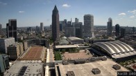Archiv Foto Webcam Blick von Frankfurter Messe auf die Skyline 11:00