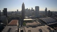 Archiv Foto Webcam Blick von Frankfurter Messe auf die Skyline 07:00