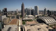 Archiv Foto Webcam Blick von Frankfurter Messe auf die Skyline 13:00