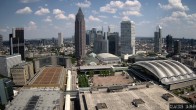 Archiv Foto Webcam Blick von Frankfurter Messe auf die Skyline 13:00