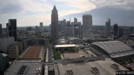 Archiv Foto Webcam Blick von Frankfurter Messe auf die Skyline 07:00