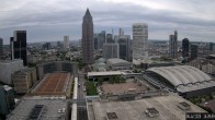 Archiv Foto Webcam Blick von Frankfurter Messe auf die Skyline 13:00