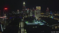 Archiv Foto Webcam Blick von Frankfurter Messe auf die Skyline 23:00