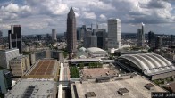 Archiv Foto Webcam Blick von Frankfurter Messe auf die Skyline 13:00