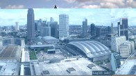 Archiv Foto Webcam Blick von Frankfurter Messe auf die Skyline 13:00