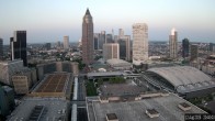 Archiv Foto Webcam Blick von Frankfurter Messe auf die Skyline 19:00