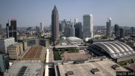 Archiv Foto Webcam Blick von Frankfurter Messe auf die Skyline 13:00