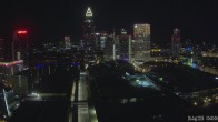 Archiv Foto Webcam Blick von Frankfurter Messe auf die Skyline 23:00