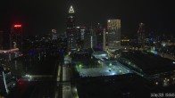 Archiv Foto Webcam Blick von Frankfurter Messe auf die Skyline 23:00