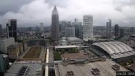 Archiv Foto Webcam Blick von Frankfurter Messe auf die Skyline 08:00