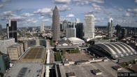 Archiv Foto Webcam Blick von Frankfurter Messe auf die Skyline 15:00