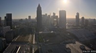 Archiv Foto Webcam Blick von Frankfurter Messe auf die Skyline 07:00
