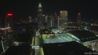 Archiv Foto Webcam Blick von Frankfurter Messe auf die Skyline 23:00