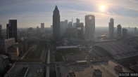 Archiv Foto Webcam Blick von Frankfurter Messe auf die Skyline 07:00