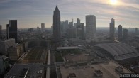 Archiv Foto Webcam Blick von Frankfurter Messe auf die Skyline 08:00