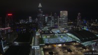 Archiv Foto Webcam Blick von Frankfurter Messe auf die Skyline 19:00