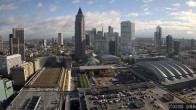 Archiv Foto Webcam Blick von Frankfurter Messe auf die Skyline 09:00