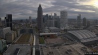 Archiv Foto Webcam Blick von Frankfurter Messe auf die Skyline 07:00