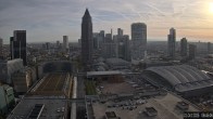 Archiv Foto Webcam Blick von Frankfurter Messe auf die Skyline 07:00