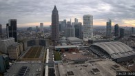 Archiv Foto Webcam Blick von Frankfurter Messe auf die Skyline 07:00
