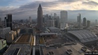 Archiv Foto Webcam Blick von Frankfurter Messe auf die Skyline 08:00