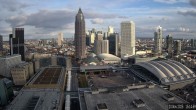Archiv Foto Webcam Blick von Frankfurter Messe auf die Skyline 14:00