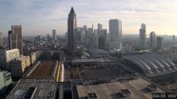 Archiv Foto Webcam Blick von Frankfurter Messe auf die Skyline 09:00
