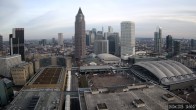 Archiv Foto Webcam Blick von Frankfurter Messe auf die Skyline 13:00