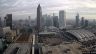 Archiv Foto Webcam Blick von Frankfurter Messe auf die Skyline 10:00