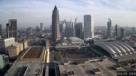 Archiv Foto Webcam Blick von Frankfurter Messe auf die Skyline 12:00