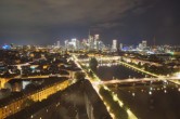 Archived image Webcam Panoramic View over to the Skyline of Frankfurt 23:00