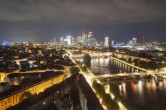 Archived image Webcam Panoramic View over to the Skyline of Frankfurt 23:00