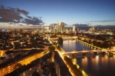 Archiv Foto Webcam Panoramablick auf die Skyline Frankfurt 19:00