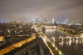 Archived image Webcam Panoramic View over to the Skyline of Frankfurt 23:00