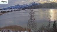 Archiv Foto Webcam Füssen: Blick auf den Weißensee vom Hotel Seespitz 07:00