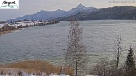 Archiv Foto Webcam Füssen: Blick auf den Weißensee vom Hotel Seespitz 09:00