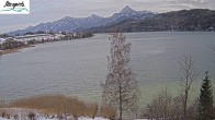 Archiv Foto Webcam Füssen: Blick auf den Weißensee vom Hotel Seespitz 11:00