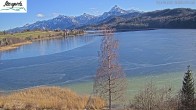 Archiv Foto Webcam Füssen: Blick auf den Weißensee vom Hotel Seespitz 11:00