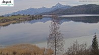 Archiv Foto Webcam Füssen: Blick auf den Weißensee vom Hotel Seespitz 11:00