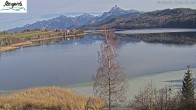 Archiv Foto Webcam Füssen: Blick auf den Weißensee vom Hotel Seespitz 13:00