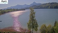 Archiv Foto Webcam Füssen: Blick auf den Weißensee vom Hotel Seespitz 07:00